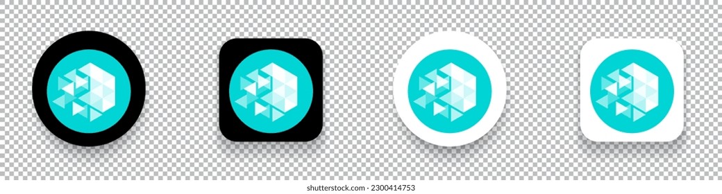 IoTeX (IOTX) crypto currency logo symbol set isolated on transparent background vector