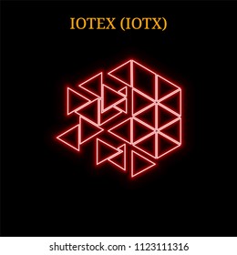 IoTeX (IOTX) cryptocurrency symbol. Vector illustration eps10 isolated on black background