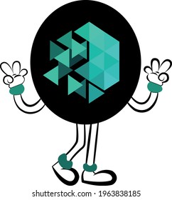 IOTX iotex with hands and feet color green and black
