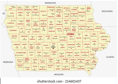 iowa administrative map