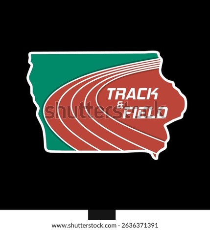 Iowa Athletic Track and Field Vintage Design Perfect for Print, Apparel, etc