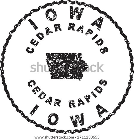 Iowa Cedar Rapids Round Seal Map Design