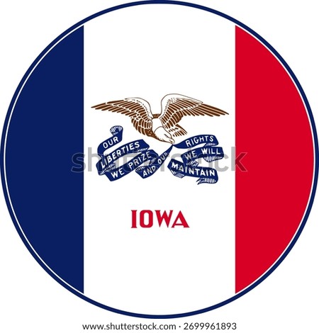 Iowa Circle Flag, Iowa Flag Icon