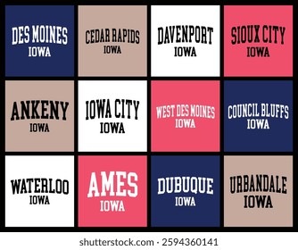 Iowa Cities by Population t shirt bundle