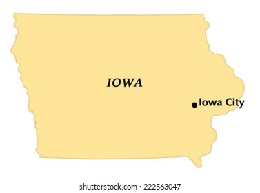 Iowa City Iowa Locate Map Stock Vector (Royalty Free) 222563047 ...