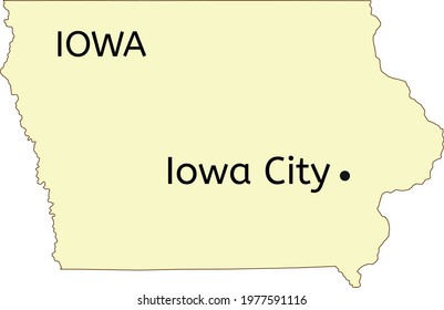 Iowa City Location On Iowa State Stock Vector (Royalty Free) 1977591116 ...