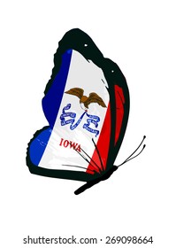 Iowa flag butterfly - vector