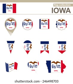 Iowa Flag Collection, USA State, 12 versions