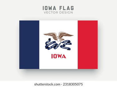 Iowa flag. Detailed flag on white background. Vector illustration