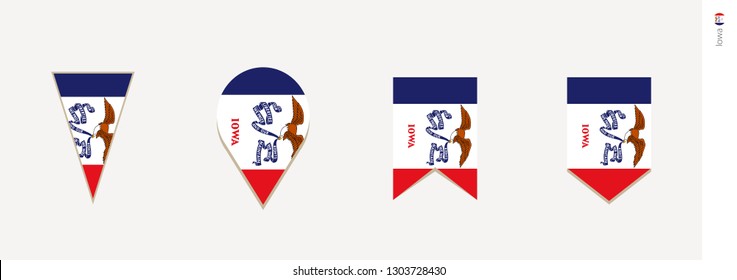 Iowa flag in vertical design, vector illustration.