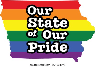 Iowa gay pride vector state sign
