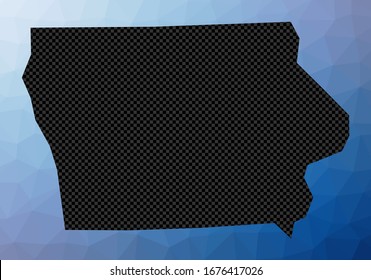 Iowa geometric map. Stencil shape of Iowa in low poly style. Elegant us state vector illustration.