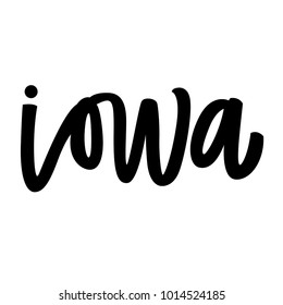 Iowa in hand lettering