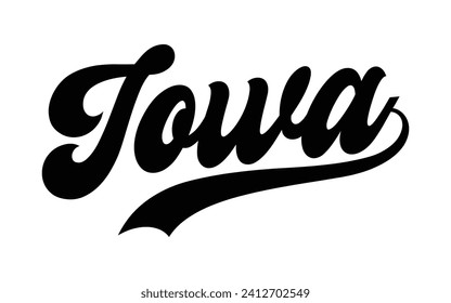 Iowa hand lettering design calligraphy vector, Iowa text vector trendy typography design