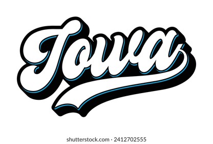 Iowa hand lettering design calligraphy vector, Iowa text vector trendy typography design