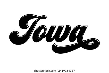 Iowa hand lettering design calligraphy vector, Iowa text vector trendy typography design