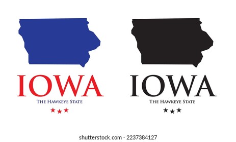 Iowa the hawkeye state with tristar state map bundle of US States theme patriot homeland theme background for advertismrnt banner billboard website template souvernia printing vector eps.