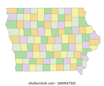 Iowa - Highly detailed editable political map. svg