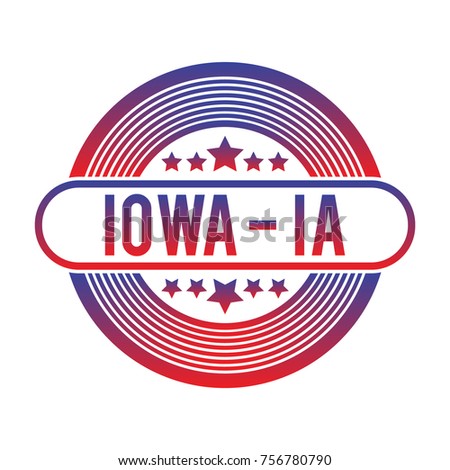 Iowa IA vector badge