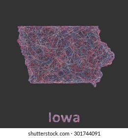 Iowa line art map