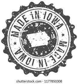 Iowa Made In Map Travel Stamp Icon City Design Tourism Export Seal
