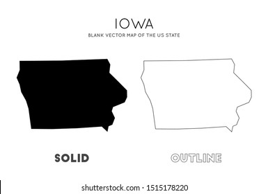 Iowa map. Blank vector map of the Us State. Borders of Iowa for your infographic. Vector illustration.