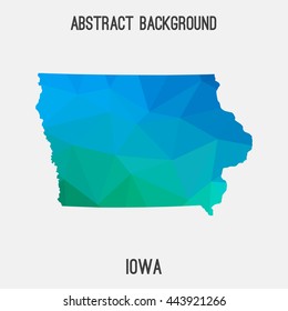 Iowa map in geometric polygonal,mosaic style.Abstract tessellation,modern design background. Vector illustration EPS8
