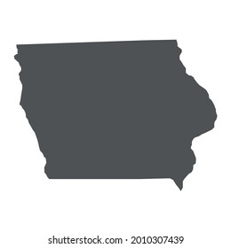 Iowa map in gray on a white background