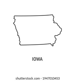 Iowa mapa icono aislado en fondo blanco. Ilustración vectorial.