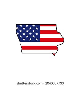 Iowa map icon. Iowa icon vector