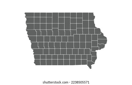 Iowa map isolated on white background.for annual infographics report website layout