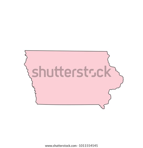 Iowa Map Isolated On White Background Stock Vector (Royalty Free ...