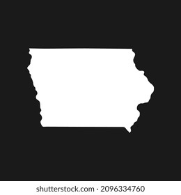 Iowa-Karte auf schwarzem Hintergrund