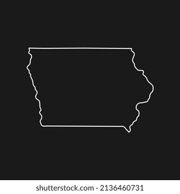 Iowa map on black background