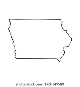 Iowa map on white background
