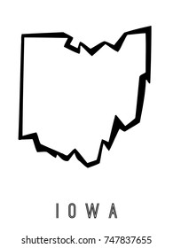 Iowa map outline - US state shape sharp polygonal geometric style vector.