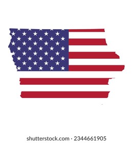 Iowa map shape, united states of america. Flat concept icon symbol vector illustration .