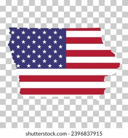 Iowa map shape, united states of america. Flat concept icon symbol vector illustration .