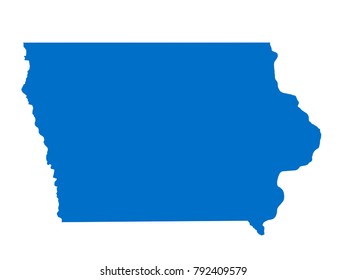 Iowa map Sky Blue Tone vector isolated on white background vector EPS 10