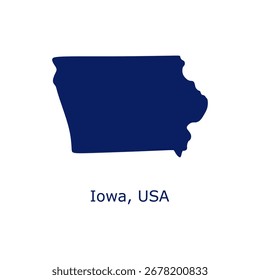 Mapa de Iowa. Iowa USA mapa Vector. Mapa de la marina de Iowa sobre fondo blanco