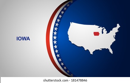 Iowa map vector background