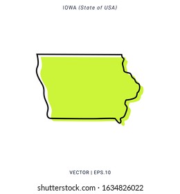 Iowa Map Vector Design Template