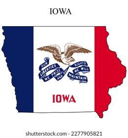 Iowa map vector illustration. Global economy. State in America. North America. United States. America. U.S.A