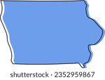 iowa map, iowa vector stylized, iowa outline stylized, iowa