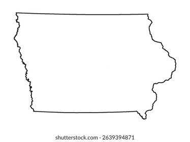 Iowa outline map isolated on white background