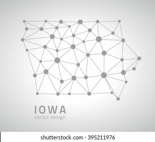 Iowa outline vector map