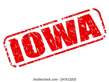 Iowa red stamp text on white