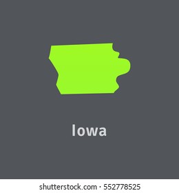 iowa region icon of USA. with green color