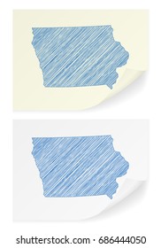 Iowa scribble map on a white background.
