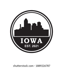 iowa skyline silhouette vector logo